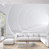 Fototapeta Abstract White Bent 3D Tunnel