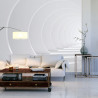 Fototapeta Abstract White Bent 3D Tunnel