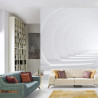 Fototapeta Abstract White Bent 3D Tunnel