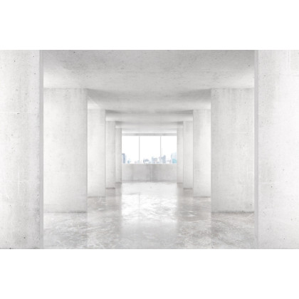 Fototapeta Loft Style Tunnel With Many Walls In Light Empty Building With B
