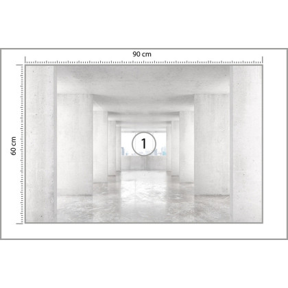 Fototapeta Loft Style Tunnel With Many Walls In Light Empty Building With B