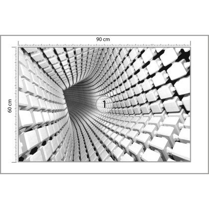 Fototapeta Abstract Geometric Background With A Tunnel Going To Perspective. 3D Render