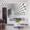 Fototapeta Abstract Geometric Background With A Tunnel Going To Perspective. 3D Render