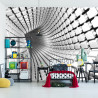 Fototapeta Abstract Geometric Background With A Tunnel Going To Perspective. 3D Render