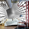 Fototapeta Abstract Geometric Background With A Tunnel Going To Perspective. 3D Render