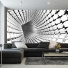 Fototapeta Abstract Geometric Background With A Tunnel Going To Perspective. 3D Render