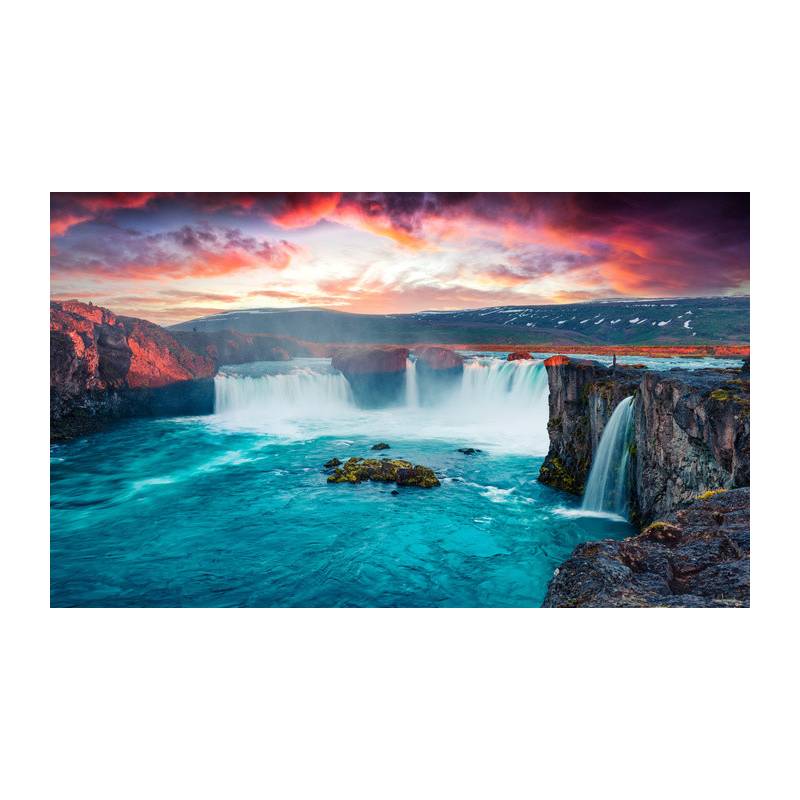 Fototapeta Unbelievable Summer Morning Scene On The Godafoss Waterfall.