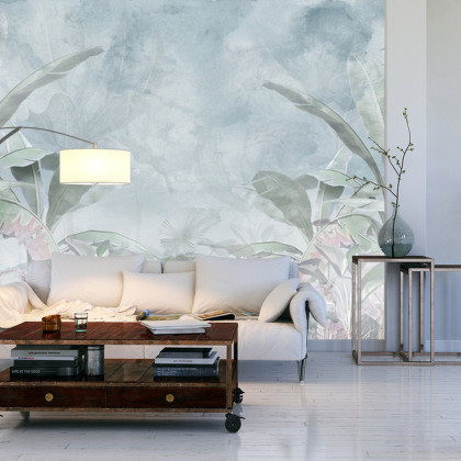 Fototapeta Tropical Trees And Leaves For Digital Printing Wallpaper, Custom Design Wallpaper - 3D