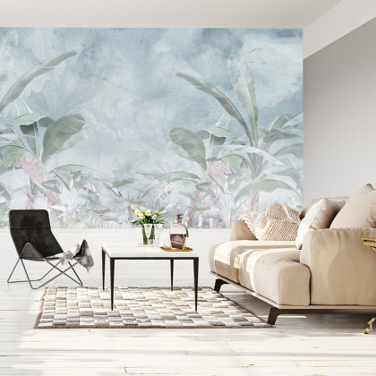 Fototapeta Tropical Trees And Leaves For Digital Printing Wallpaper, Custom Design Wallpaper - 3D