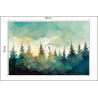 Fototapeta Forest Silhouette Background. Watercolor Painting Of A Spruce Forest