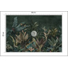 Fototapeta Wallpaper Palm Tropical Forest Vintage Jungle Pattern With Birds Dark Mood