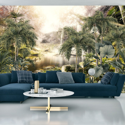 Fototapeta Tropical Trees And Leaves For Digital Printing Wallpaper, Custom Design Wallpaper - 3D
