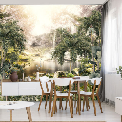 Fototapeta Tropical Trees And Leaves For Digital Printing Wallpaper, Custom Design Wallpaper - 3D