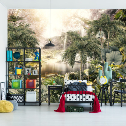 Fototapeta Tropical Trees And Leaves For Digital Printing Wallpaper, Custom Design Wallpaper - 3D