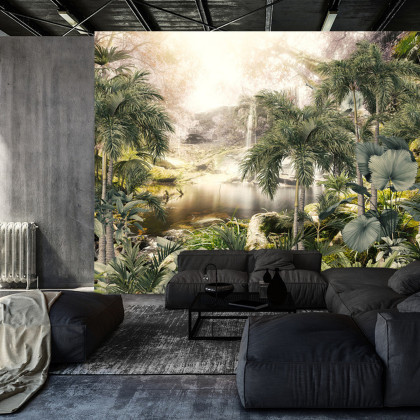 Fototapeta Tropical Trees And Leaves For Digital Printing Wallpaper, Custom Design Wallpaper - 3D