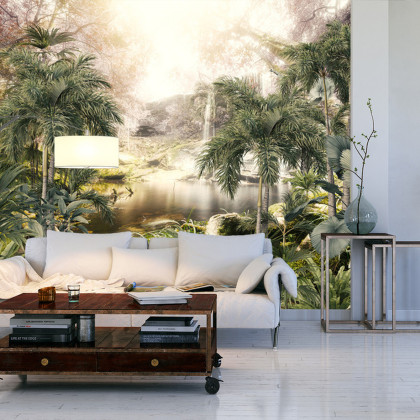 Fototapeta Tropical Trees And Leaves For Digital Printing Wallpaper, Custom Design Wallpaper - 3D