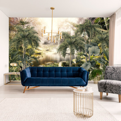 Fototapeta Tropical Trees And Leaves For Digital Printing Wallpaper, Custom Design Wallpaper - 3D