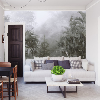 Fototapeta Tropical Trees And Leaves For Digital Printing Wallpaper, Custom Design Wallpaper - 3D