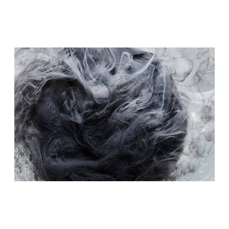 Fototapeta Outer Space Abstract Background, Black Matter. Thunderstorm Clouds In The Sky. Mystical Swirling Smoke Backdrop