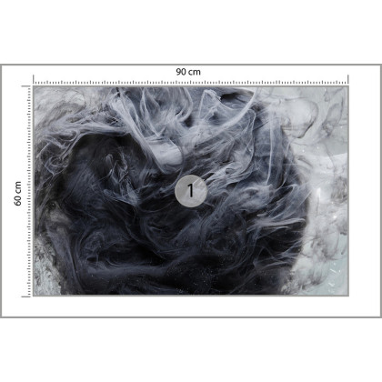 Fototapeta Outer Space Abstract Background, Black Matter. Thunderstorm Clouds In The Sky. Mystical Swirling Smoke Backdrop