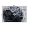 Fototapeta Outer Space Abstract Background, Black Matter. Thunderstorm Clouds In The Sky. Mystical Swirling Smoke Backdrop