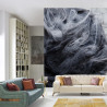 Fototapeta Outer Space Abstract Background, Black Matter. Thunderstorm Clouds In The Sky. Mystical Swirling Smoke Backdrop
