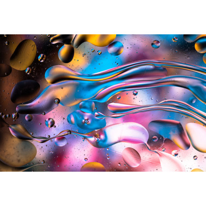 Fototapeta Abstract Colorful Liquid Water Splash And Bubbles Background. Macro Photography