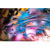 Fototapeta Abstract Colorful Liquid Water Splash And Bubbles Background. Macro Photography