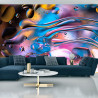 Fototapeta Abstract Colorful Liquid Water Splash And Bubbles Background. Macro Photography