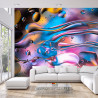 Fototapeta Abstract Colorful Liquid Water Splash And Bubbles Background. Macro Photography