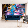 Fototapeta Abstract Colorful Liquid Water Splash And Bubbles Background. Macro Photography