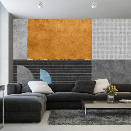 Fototapeta Gold Geometric Background Art. Modern Grey Pattern,