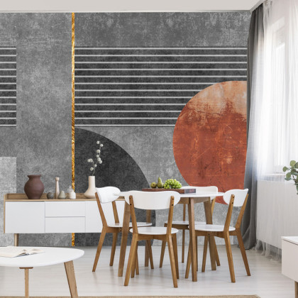 Fototapeta Gold Geometric Background Art. Modern Grey Pattern,