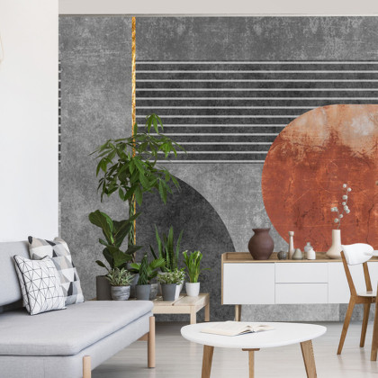 Fototapeta Gold Geometric Background Art. Modern Grey Pattern,