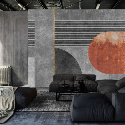 Fototapeta Gold Geometric Background Art. Modern Grey Pattern,