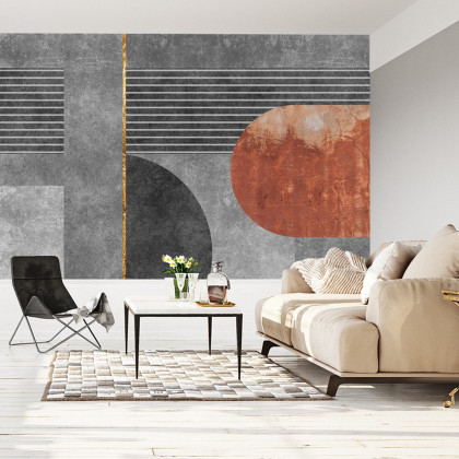 Fototapeta Gold Geometric Background Art. Modern Grey Pattern,