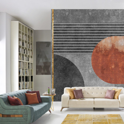 Fototapeta Gold Geometric Background Art. Modern Grey Pattern,