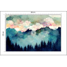 Fototapeta Forest Silhouette Background. Watercolor Painting Of A Spruce Forest