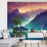 Fototapeta Fantasy Concept Showing A Lake Bled, Slovenia. Digital Art Style, Painting , Horizontal Side View, Skyline