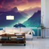 Fototapeta Fantasy Concept Showing A Lake Bled, Slovenia. Digital Art Style, Painting , Horizontal Side View, Skyline