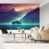 Fototapeta Fantasy Concept Showing A Lake Bled, Slovenia. Digital Art Style, Painting , Horizontal Side View, Skyline