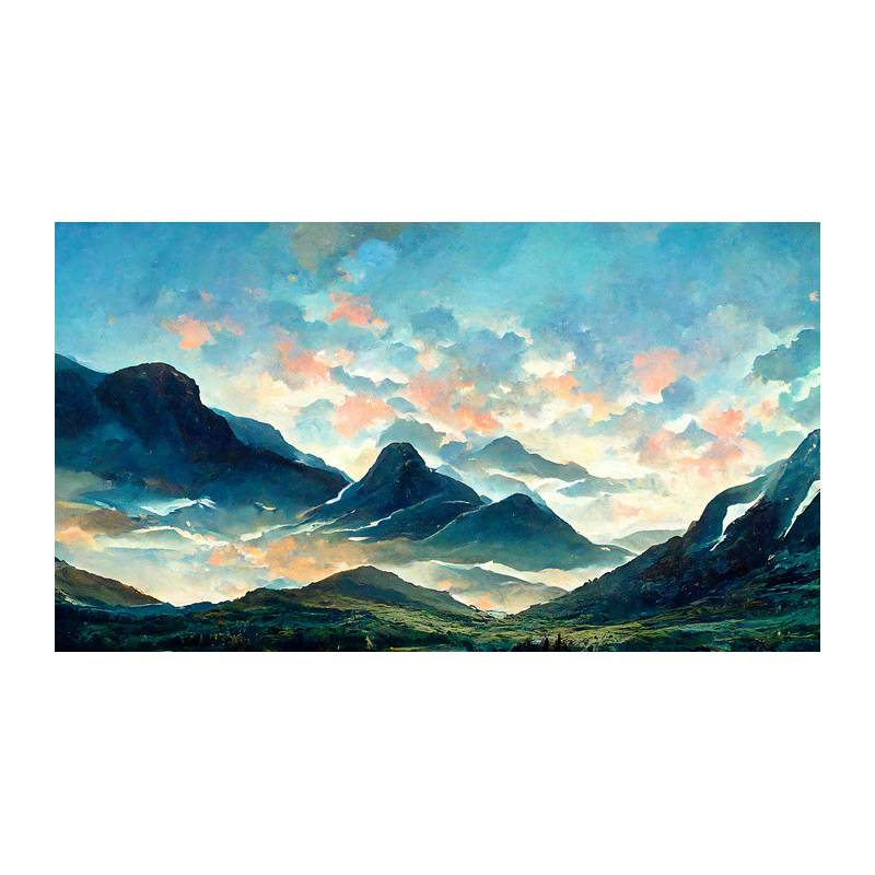 Fototapeta Fairy Land, Contemporary Art, Poetic Scenery Background, Oil Canvas Painting