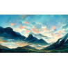 Fototapeta Fairy Land, Contemporary Art, Poetic Scenery Background, Oil Canvas Painting