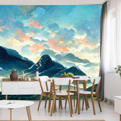 Fototapeta Fairy Land, Contemporary Art, Poetic Scenery Background, Oil Canvas Painting