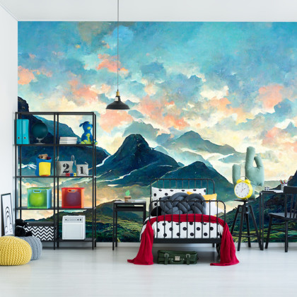 Fototapeta Fairy Land, Contemporary Art, Poetic Scenery Background, Oil Canvas Painting