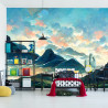 Fototapeta Fairy Land, Contemporary Art, Poetic Scenery Background, Oil Canvas Painting