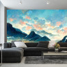 Fototapeta Fairy Land, Contemporary Art, Poetic Scenery Background, Oil Canvas Painting
