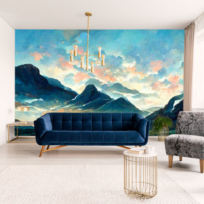Fototapeta Fairy Land, Contemporary Art, Poetic Scenery Background, Oil Canvas Painting