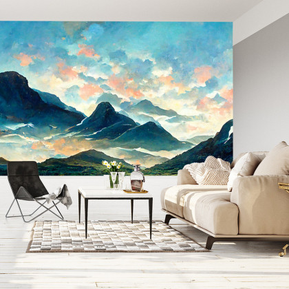 Fototapeta Fairy Land, Contemporary Art, Poetic Scenery Background, Oil Canvas Painting