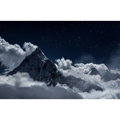 Fototapeta Top Of Mount In The Clouds At Night, Nepal